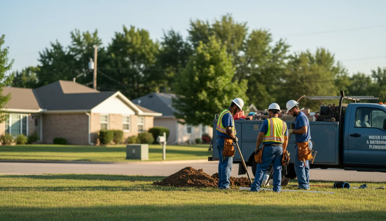 Residential water line and bathroom plumbing service in Hampton, AR